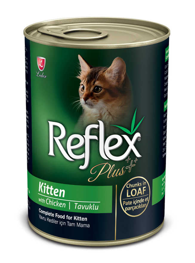 Reflex Plus Kitten Chunks in Loaf Pate with Chicken, 400g