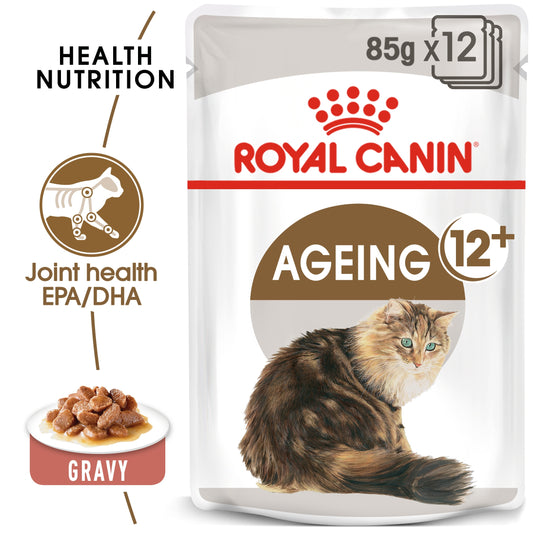 Royal Canin, Feline Health Nutrition Ageing +12 Gravy (WET FOOD - Pouches)