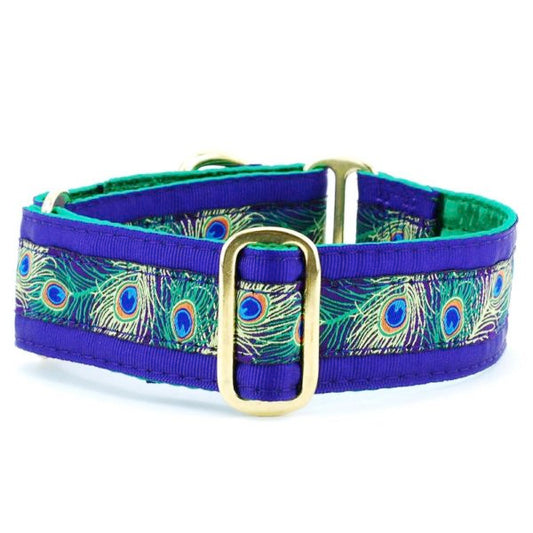 Small Satin Lined Martingale Collar - Peacock Purple