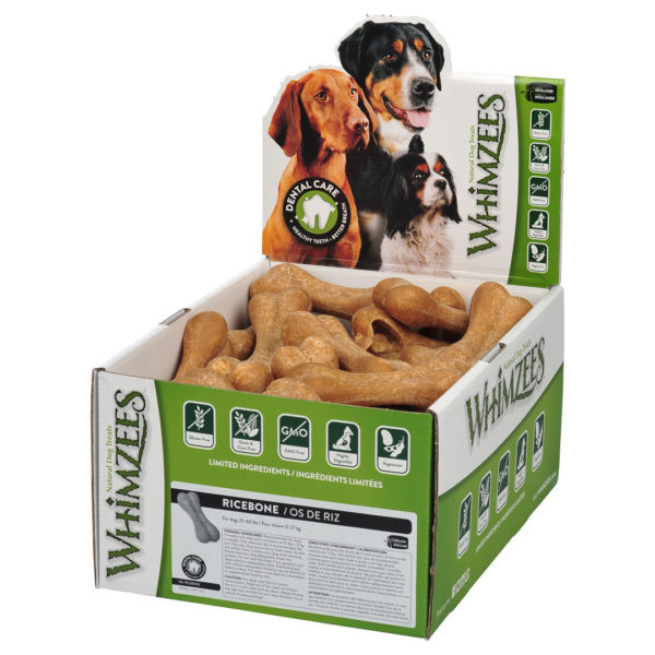 Whimzees Rice Bone Dental Dog Treat – Large (9pcs)